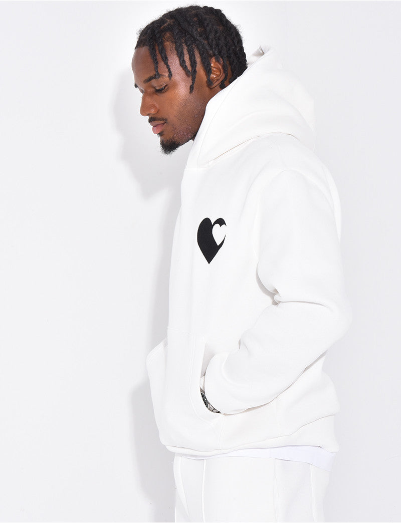 Sweat à capuche avec coeurs