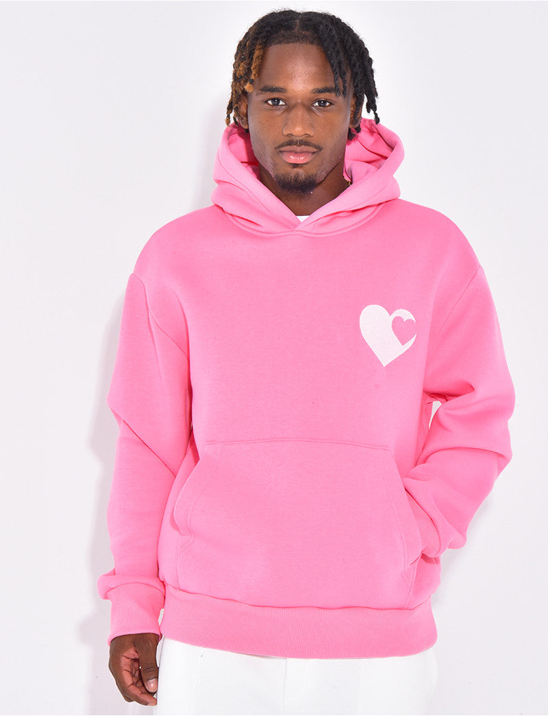 Sweat à capuche avec coeurs