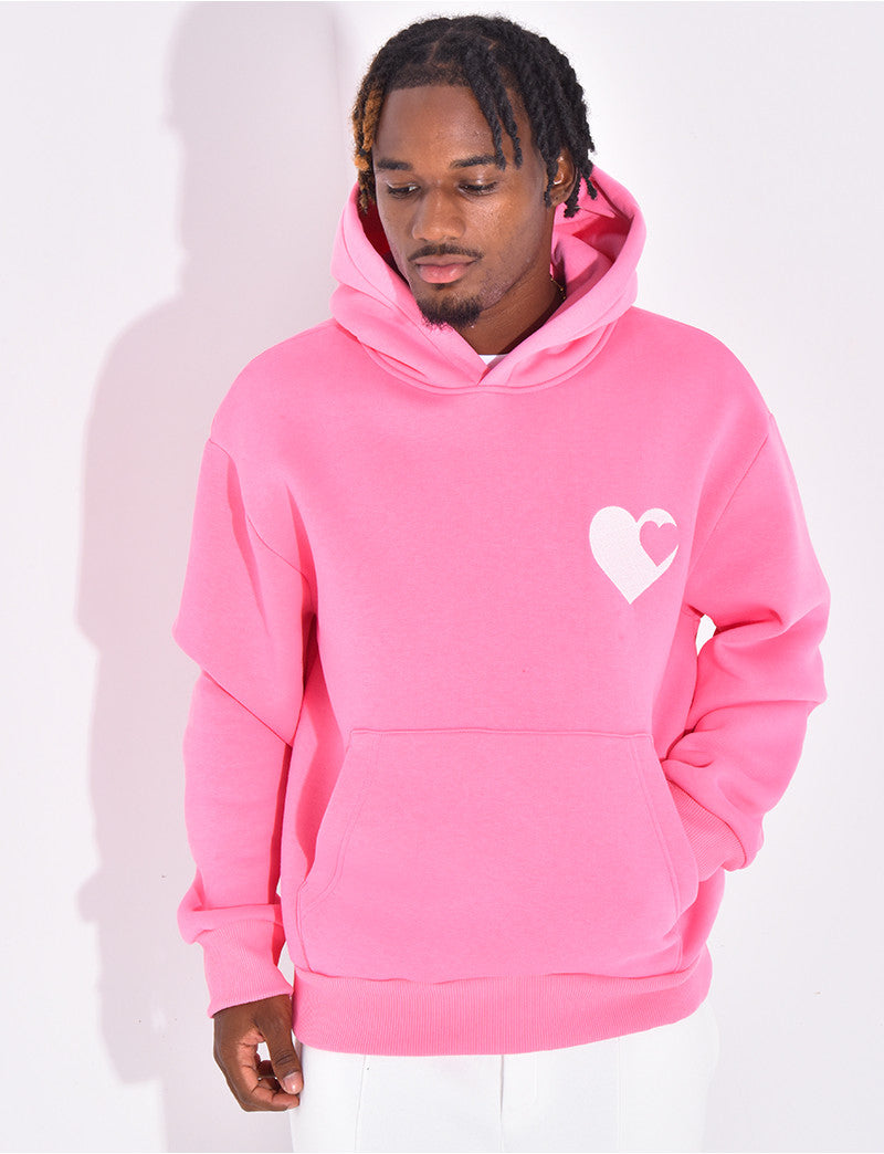 Sweat à capuche avec coeurs