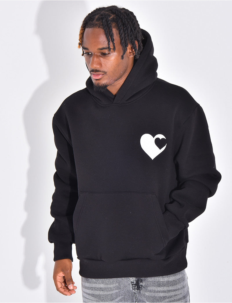 Sweat à capuche avec coeurs