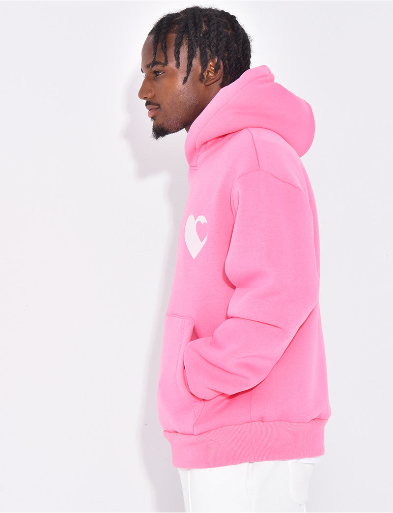 Sweat à capuche avec coeurs