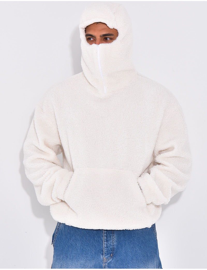 Sweat à capuche en peau de mouton