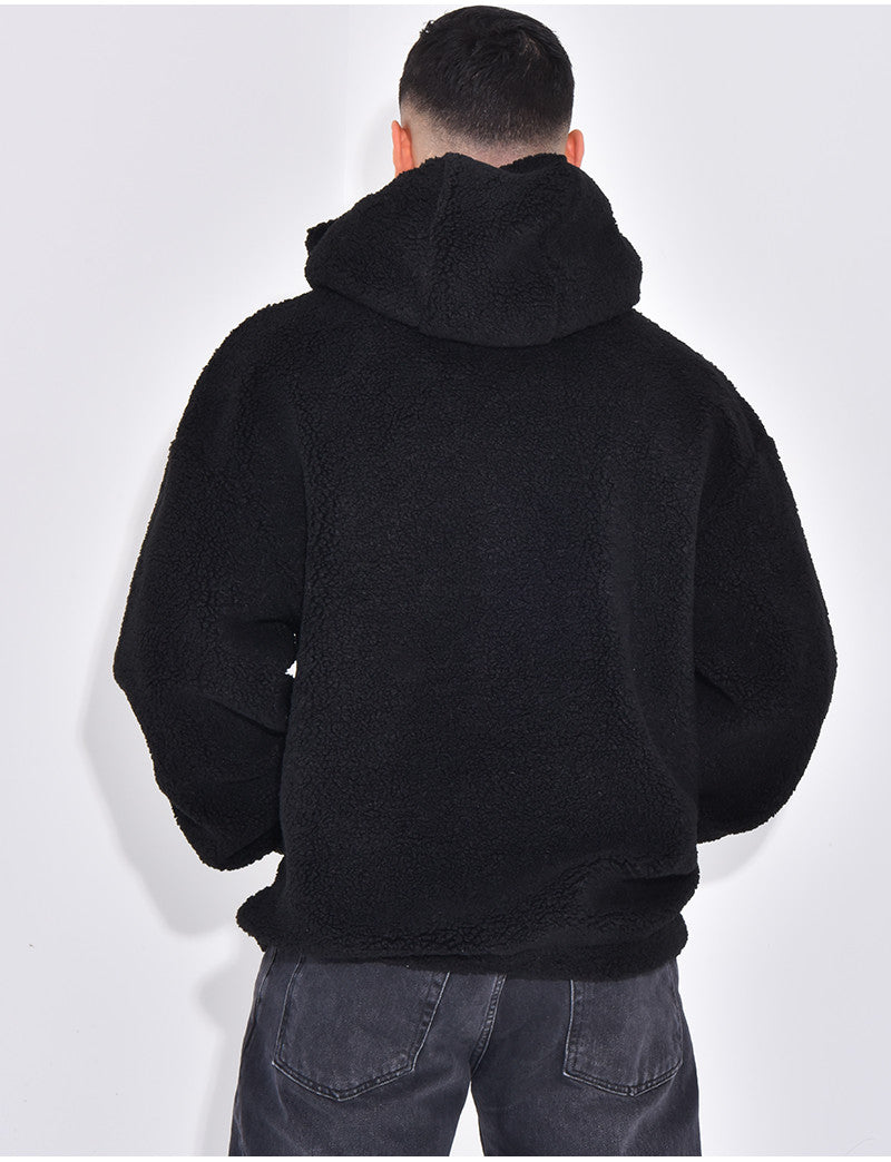 Sweat à capuche en peau de mouton