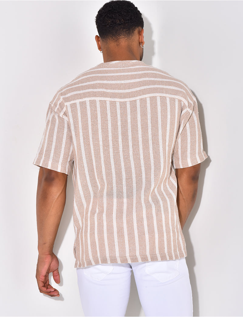 T-shirt à boutonner à rayure