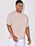 T-shirt à boutonner à rayure