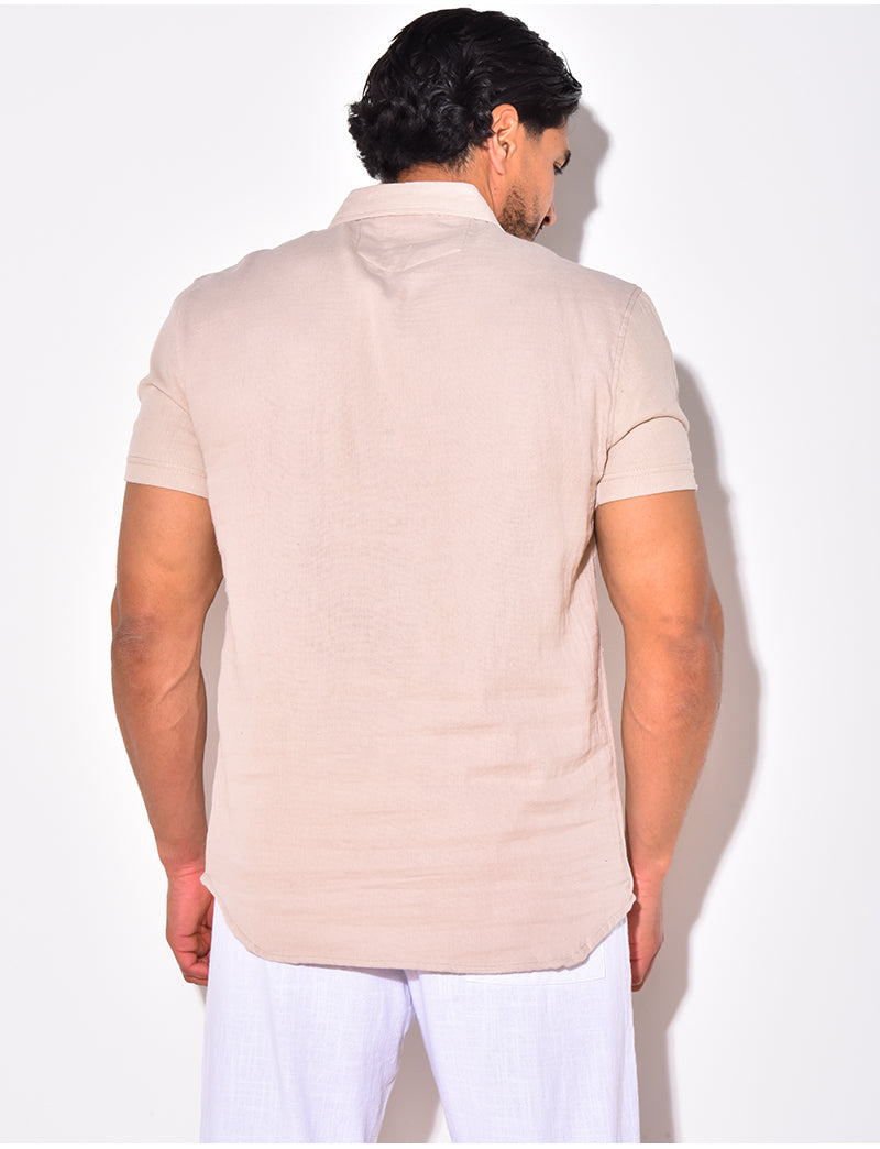 T-shirt à boutonner manches courte à poches