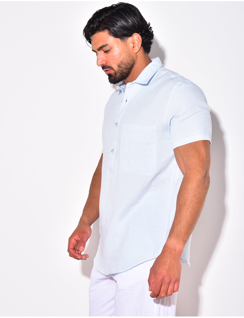 T-shirt à boutonner manches courte à poches