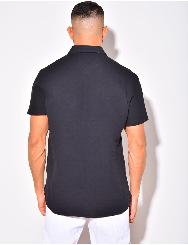 T-shirt à boutonner manches courte à poches