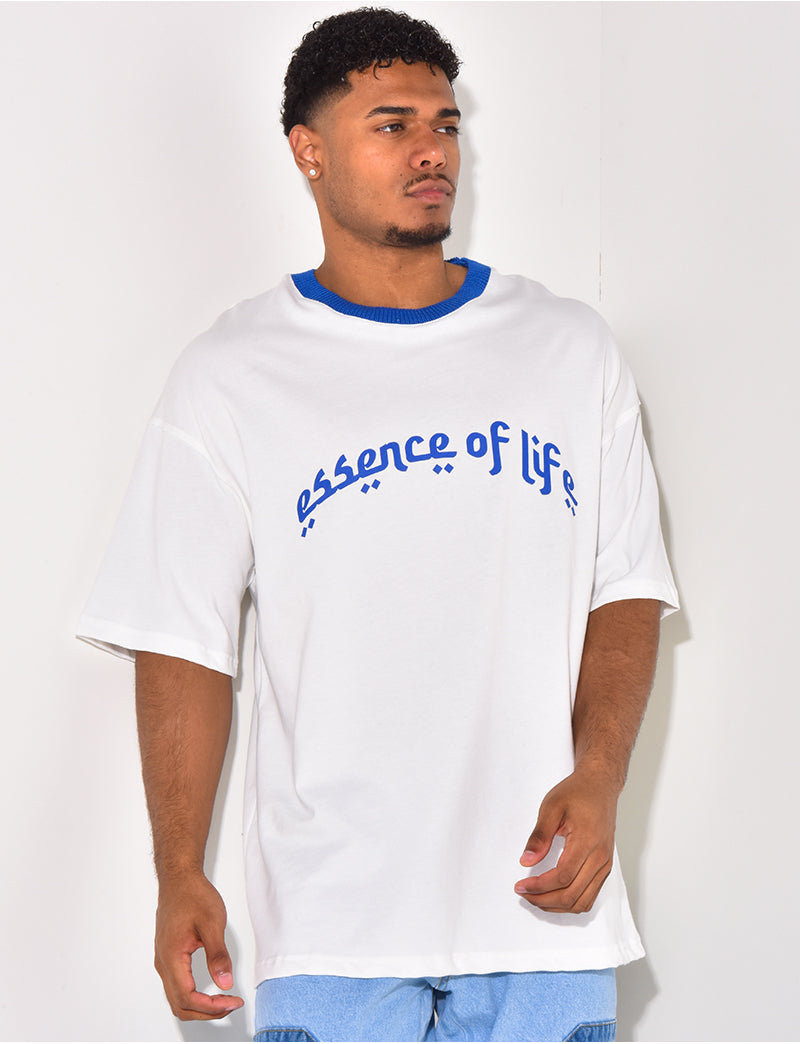 T-shirt à col côtelé