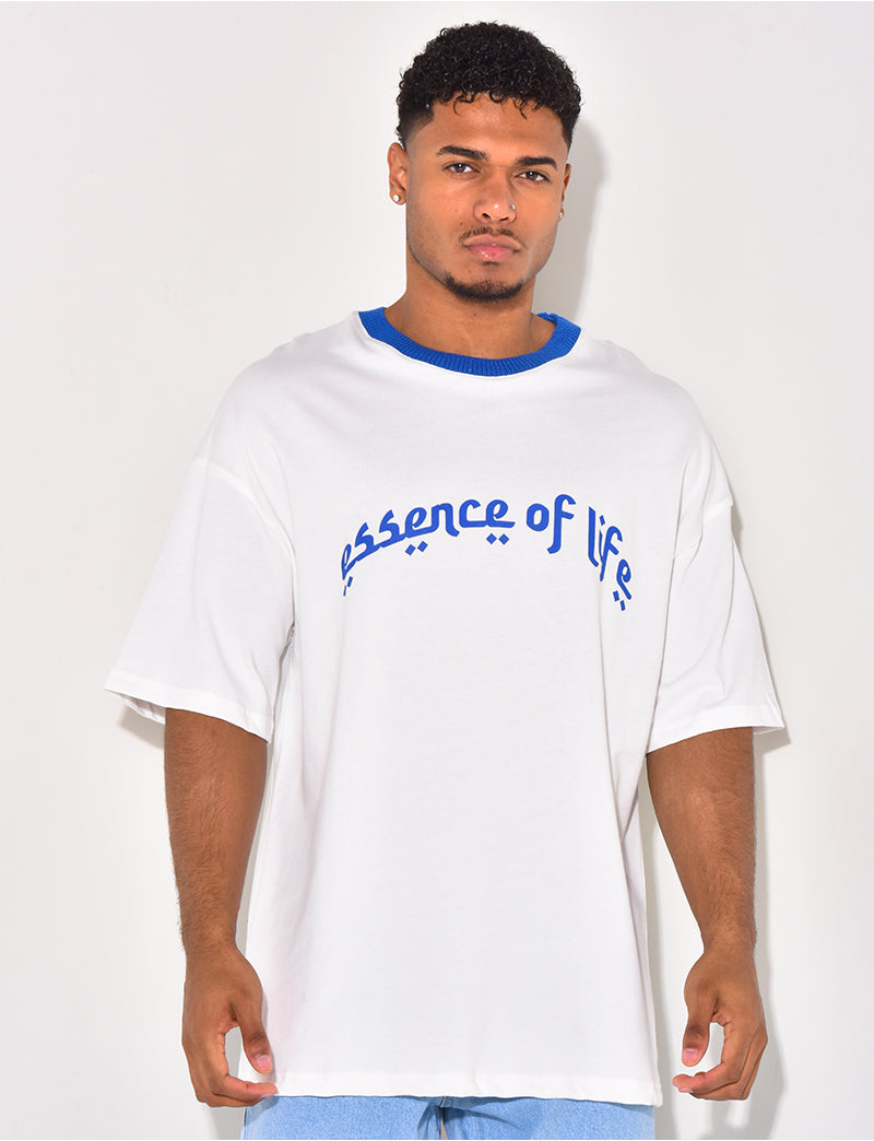T-shirt à col côtelé