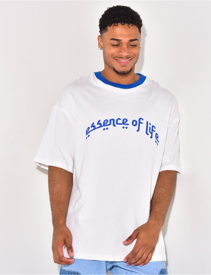 T-shirt à col côtelé