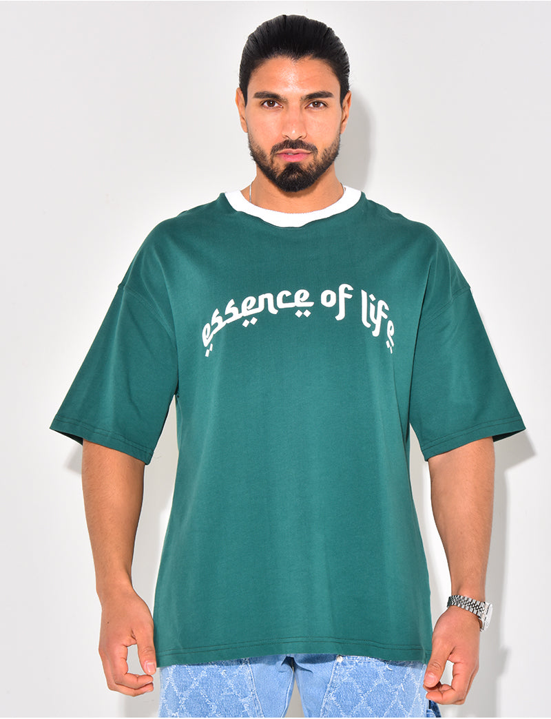T-shirt à col côtelé