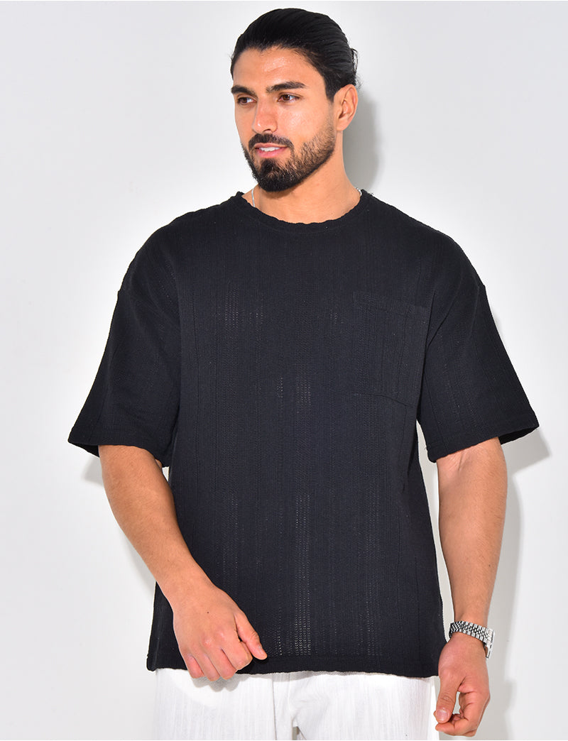 T-shirt à poche ajouré