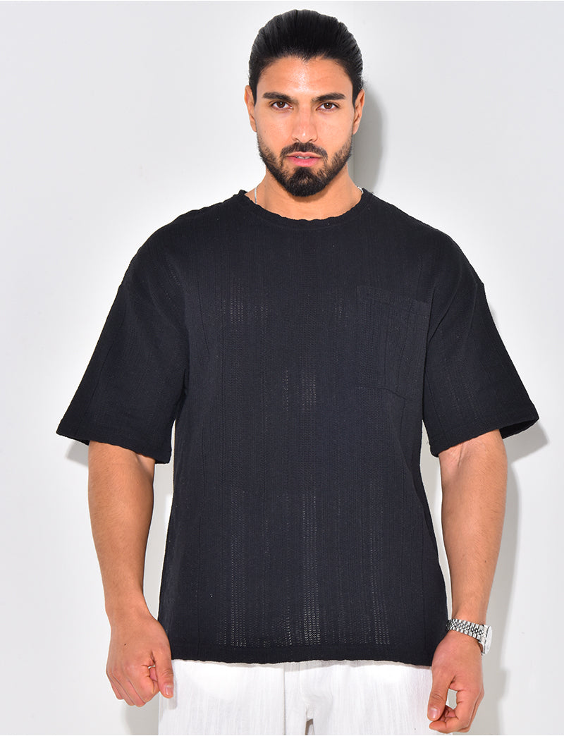 T-shirt à poche ajouré