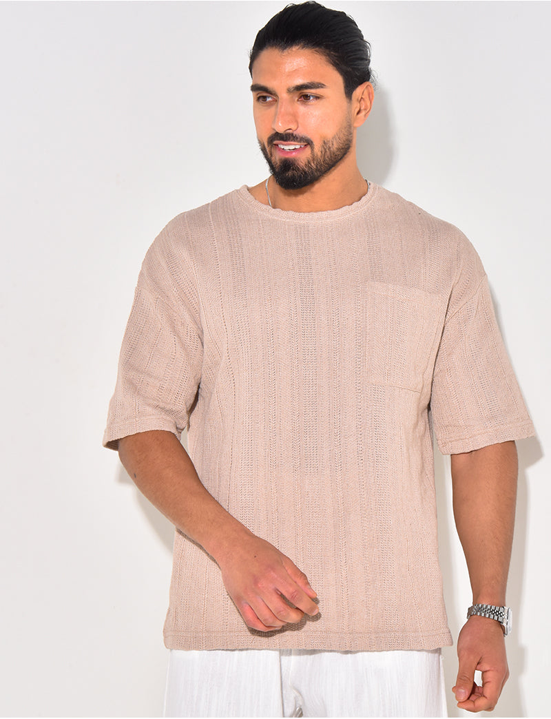 T-shirt à poche ajouré