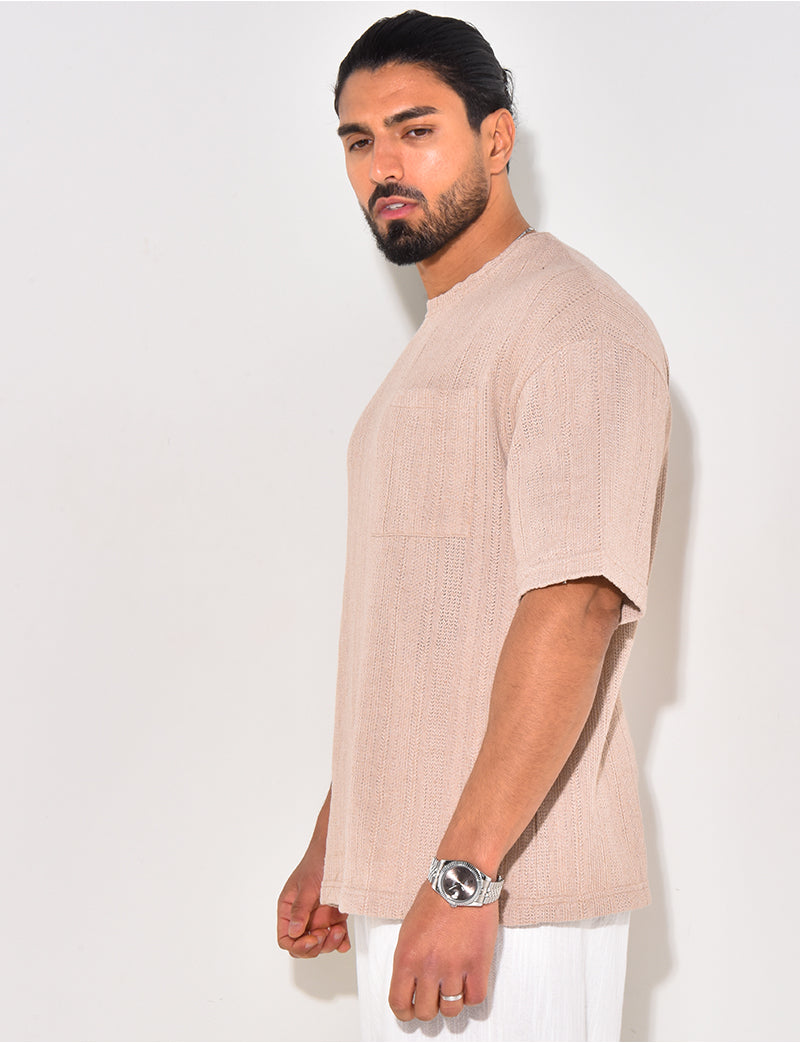 T-shirt à poche ajouré
