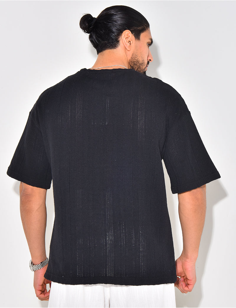 T-shirt à poche ajouré