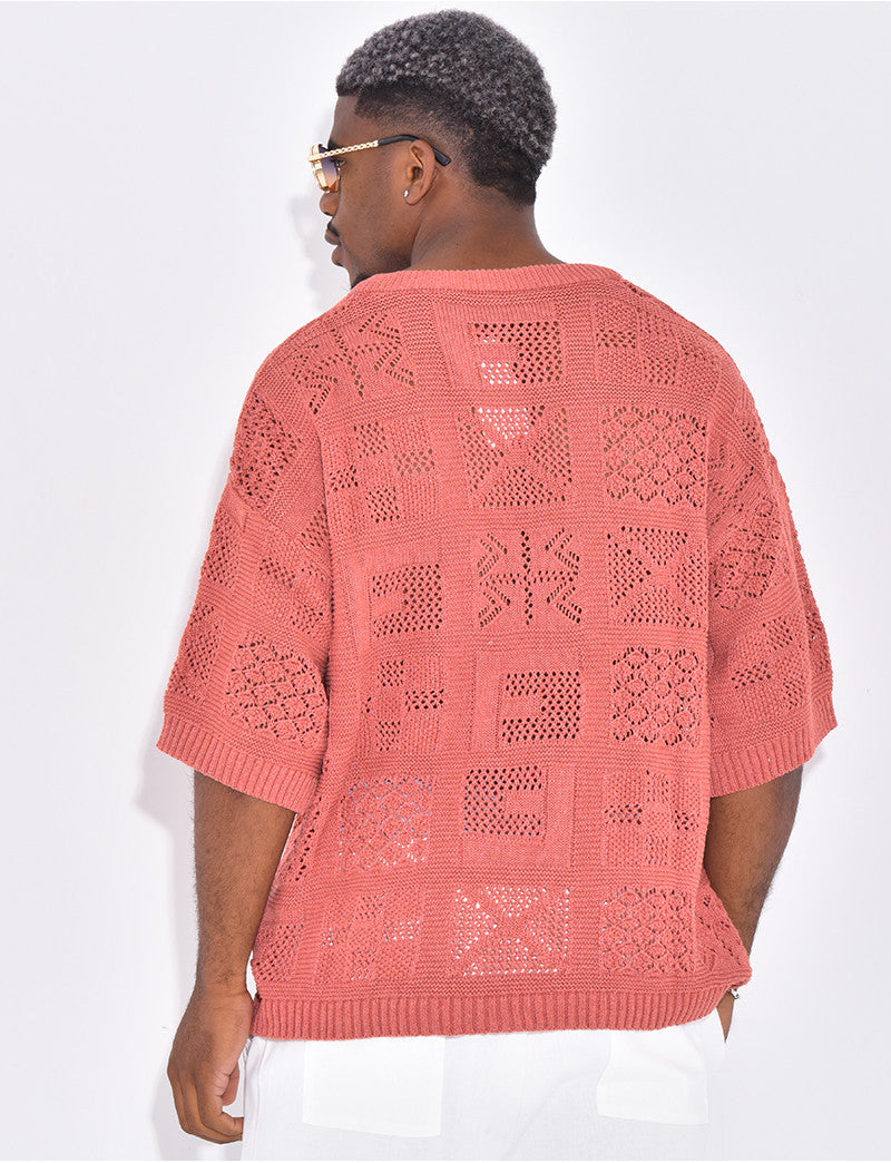 T-shirt ajouré à cordons