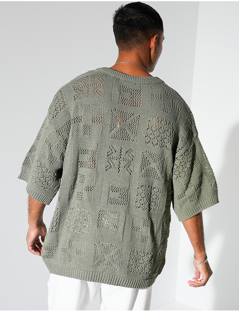 T-shirt ajouré à cordons