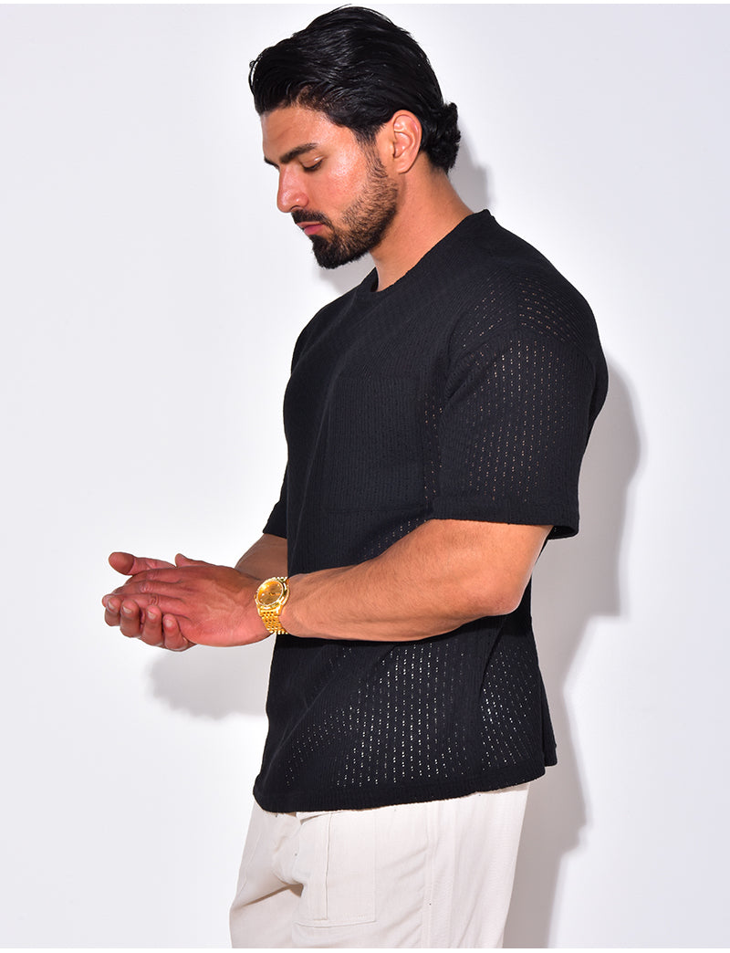 T-shirt ajouré à poches