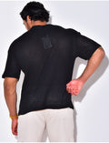 T-shirt ajouré à poches