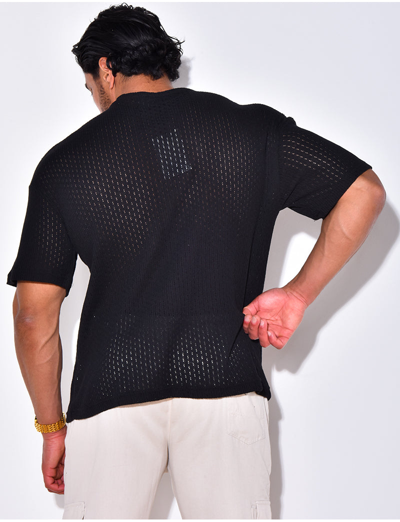 T-shirt ajouré à poches