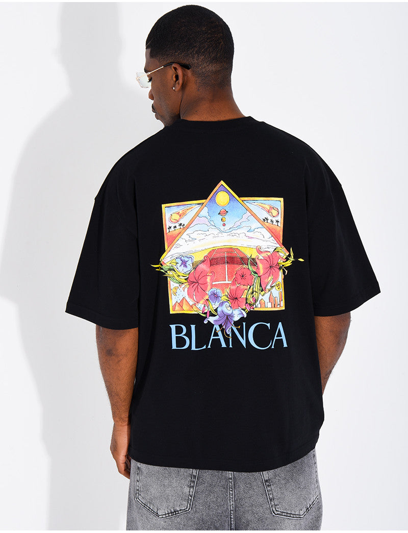 T-shirt "Blanca" terrain de tennis