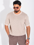 T-shirt côtelé à motifs scintillant