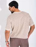 T-shirt côtelé à motifs scintillant
