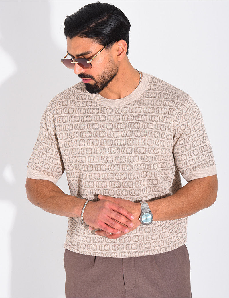 T-shirt côtelé à motifs scintillant