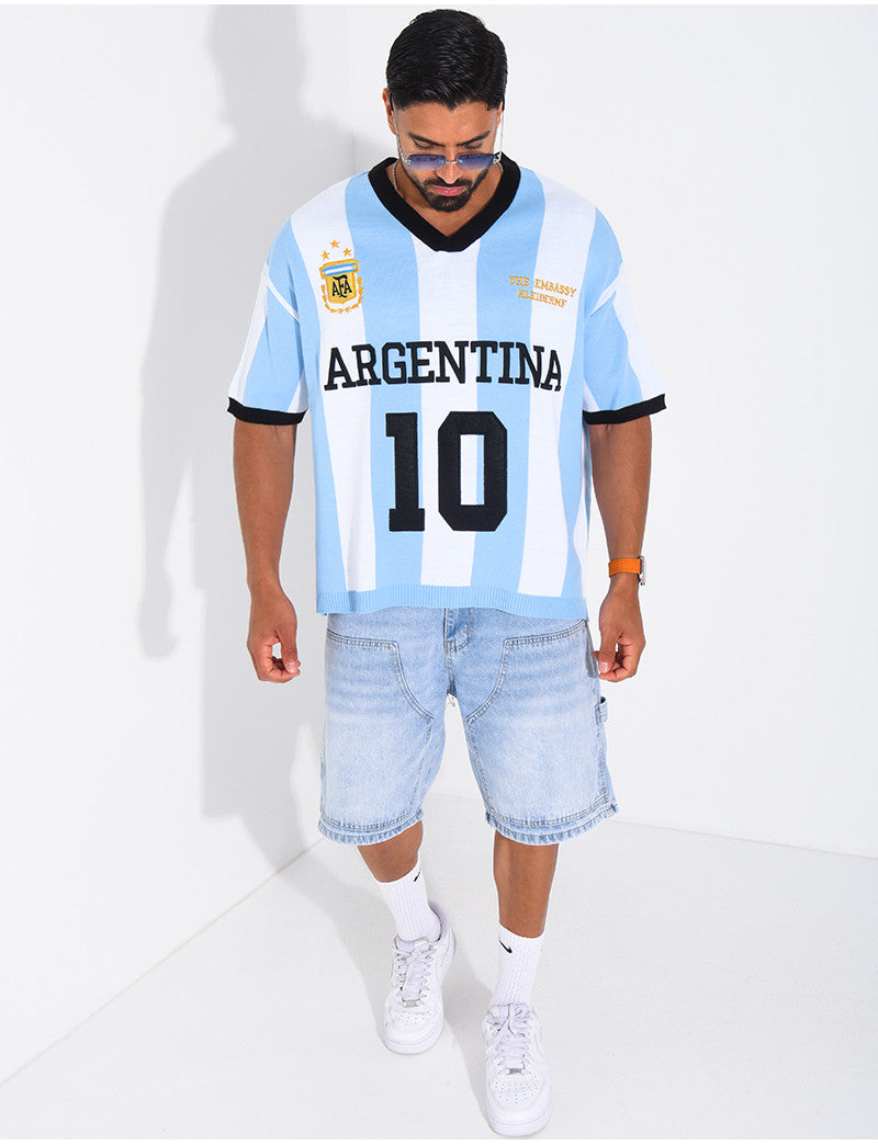 T-shirt côtelé "Argentine"