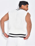 T-shirt côtelé col V