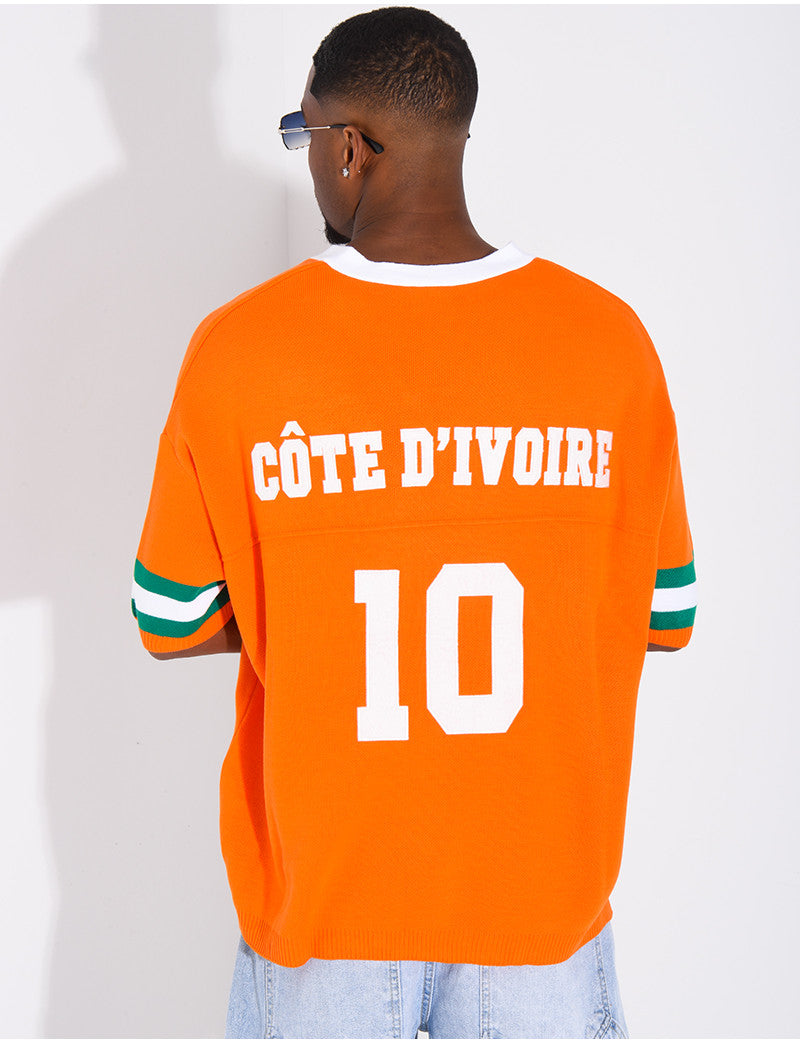 T-shirt côtelé "Côte d'Ivoire"