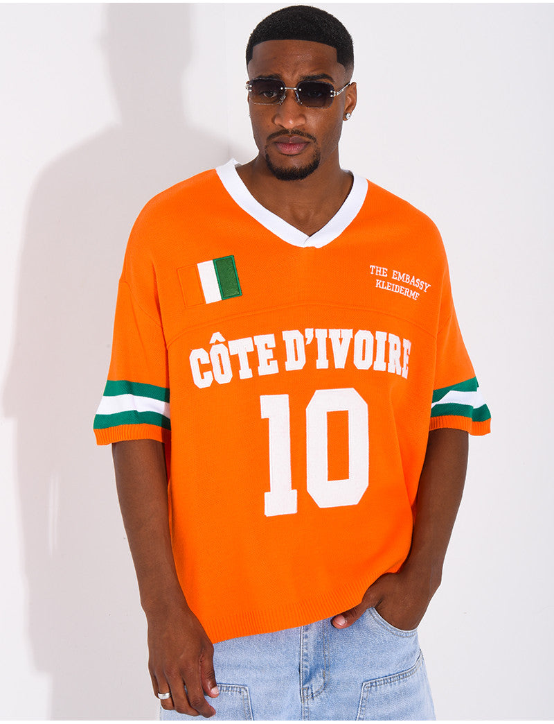 T-shirt côtelé "Côte d'Ivoire"
