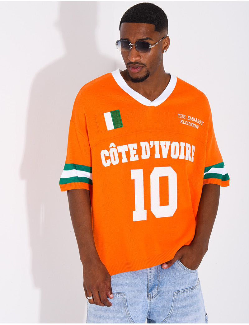 T-shirt côtelé "Côte d'Ivoire"