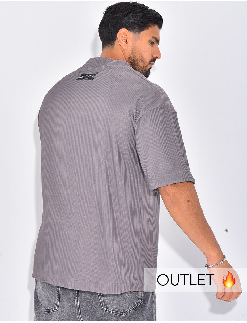 T-shirt côtelé oversize "91"