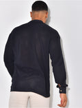T-shirt effet chemise à boutonner col rond