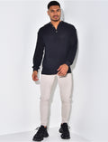 T-shirt effet chemise à boutonner col rond