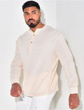 T-shirt effet chemise à boutonner col rond
