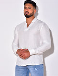 T-shirt fin manche longue col V