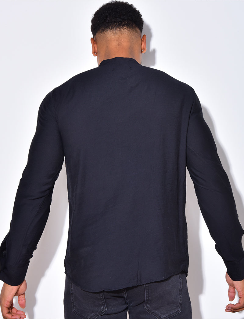 Chemise fin manche longue col V