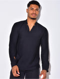 Chemise fin manche longue col V