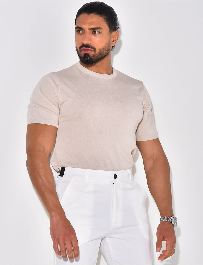 T-shirt fin côtelé