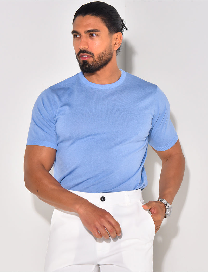 T-shirt fin côtelé