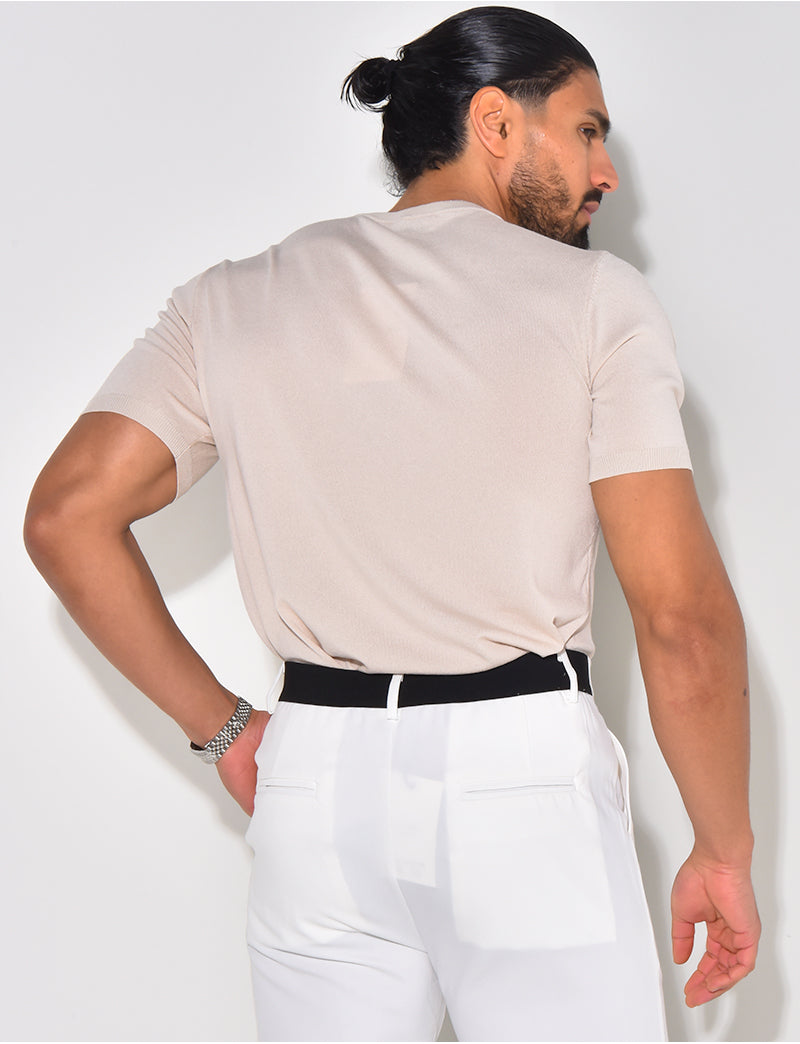 T-shirt fin côtelé