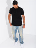 T-Shirt Homme texturé col rond à boutons