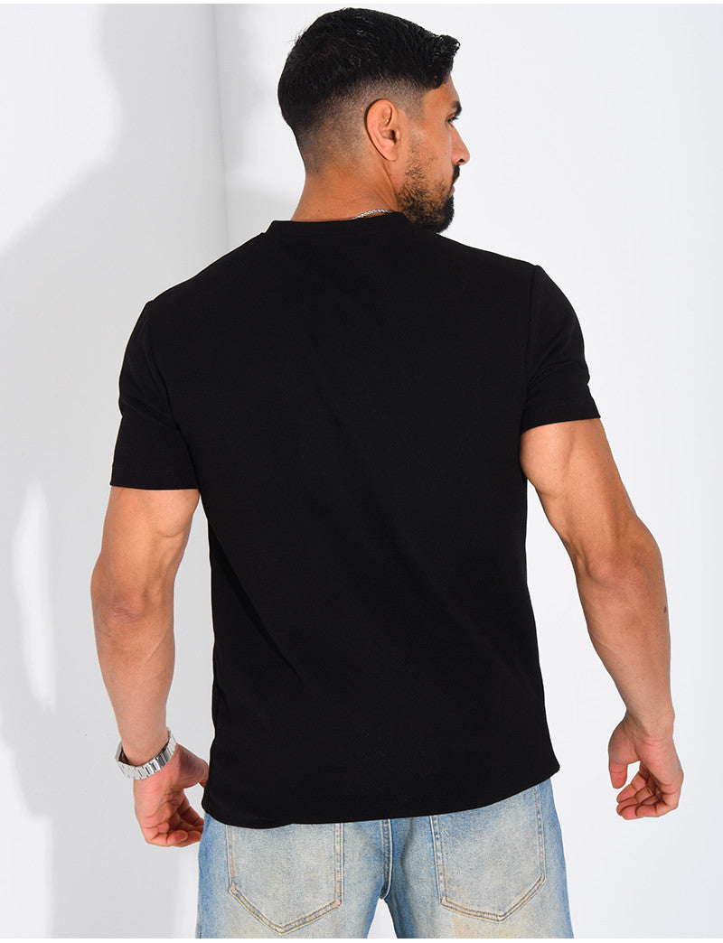 T-Shirt Homme texturé col rond à boutons