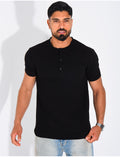 T-Shirt Homme texturé col rond à boutons