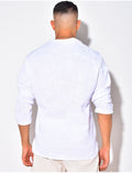 T-shirt manches longues uni avec cordelette