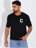 T-shirt nid d'abeille lettre C